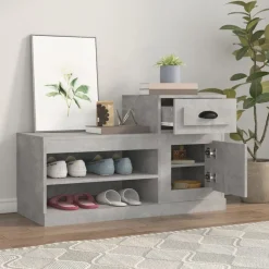 vidaXL Skoskåp betonggrå 100x42x60 cm konstruerat trä