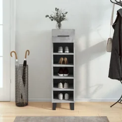 New vidaXL Skoskåp 30x35x105 cm konstruerat trä Betonggrå