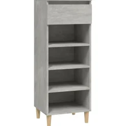 vidaXL Skoskåp betonggrå 40x36x105 cm konstruerat trä