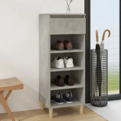 vidaXL Skoskåp betonggrå 40x36x105 cm konstruerat trä