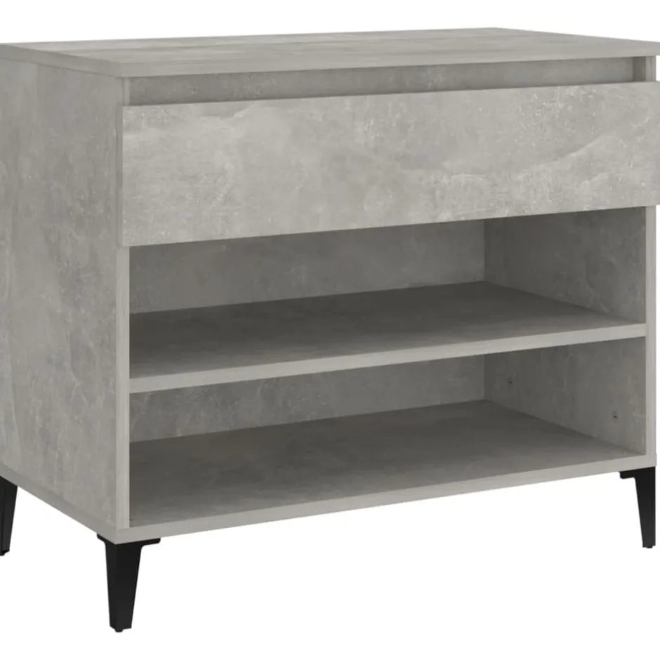 vidaXL Skoskåp 70x36x60 cm konstruerat trä Betonggrå