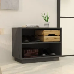 Outlet vidaXL Skoskåp 60x34x45 cm massiv furu Grå
