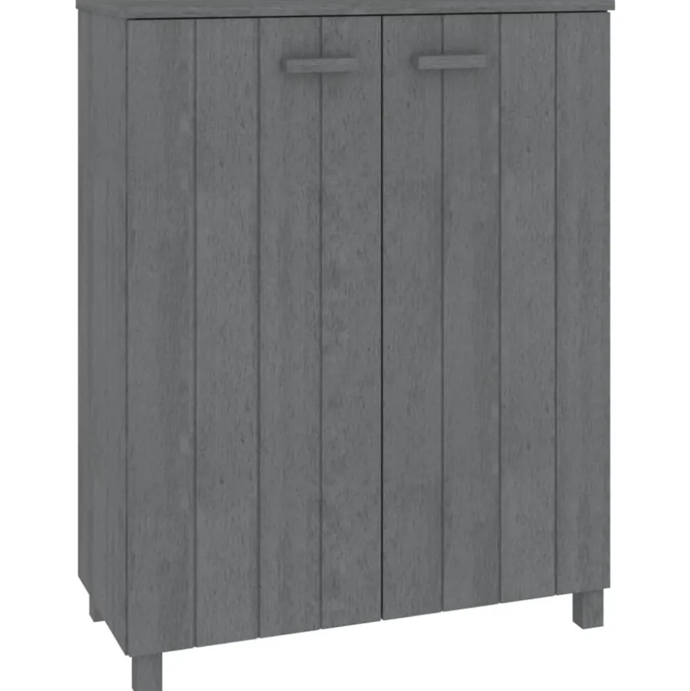 vidaXL Skoskåp HAMAR mörkgrå 85x40x108 cm massiv furu