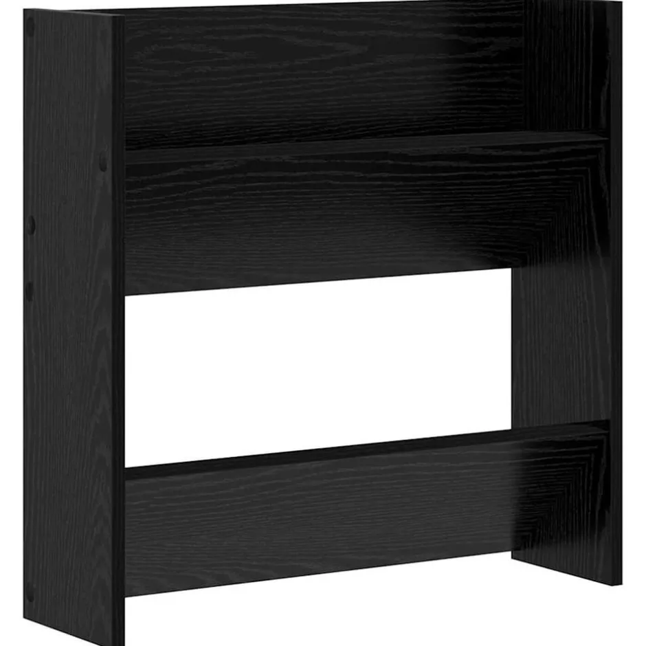 vidaXL Skoskåp med hylla 60 x 18 x 60 cm Konstruerat trä Svart ek