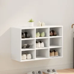 vidaXL Skoskåp med hylla Vit 77,5 x 30 x 51 cm Konstruerat trä