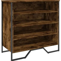 vidaXL Skoskåp rökfärgad ek 80x38x78 cm konstruerat trä