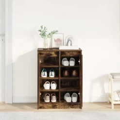 Sale vidaXL Skoskåp rökt ek 57x34x76 cm konstruerat trä Rökfärgad ek