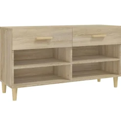 vidaXL Skoskåp sonoma-ek 102x35x55 cm konstruerat trä
