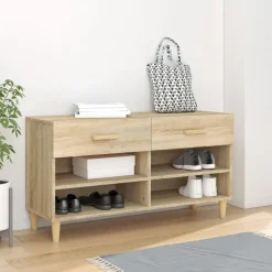 vidaXL Skoskåp sonoma-ek 102x35x55 cm konstruerat trä