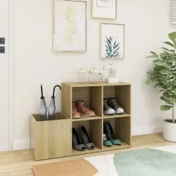 Clearance vidaXL Skoskåp sonoma-ek 105x35,5x70 cm konstruerat trä Sonoma ek