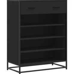 vidaXL Skoskåp svart 75x38x97,5 cm konstruerat trä och metall