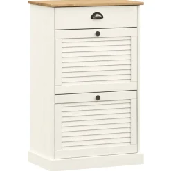 vidaXL Skoskåp VIGO 60x35x96 cm vit massiv furu