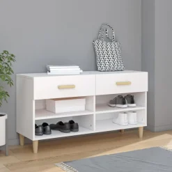 Clearance vidaXL Skoskåp 102x35x55 cm konstruerat trä Vit