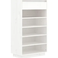 vidaXL Skoskåp vit 60x34x105 cm massiv furu