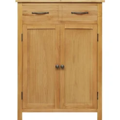 vidaXL Skoskåp 76x37x105 cm massivt ekträ Brun