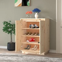 vidaXL Skoskåp 60x35x80 cm massiv furu
