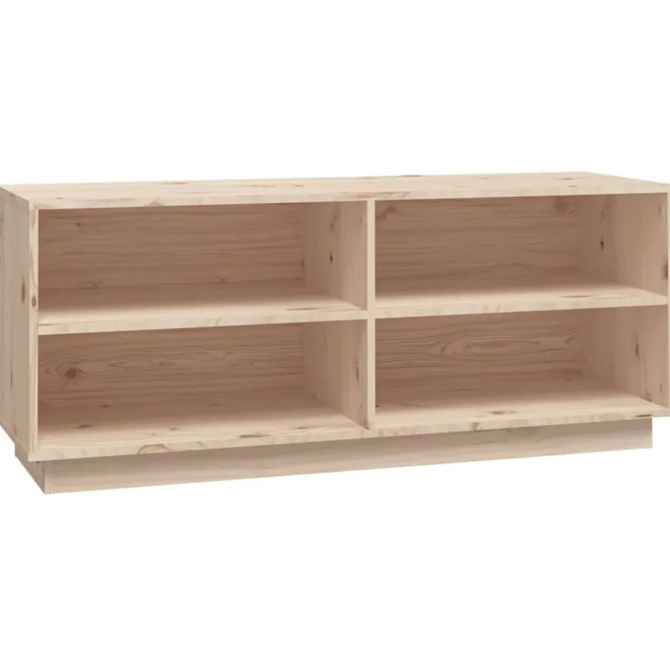 vidaXL Skoskåp 110x34x45 cm massiv furu Naturfärg