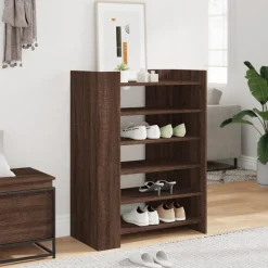 Best vidaXL Skoställ 74,5x37,5x100 cm konstruerat trä brun ek