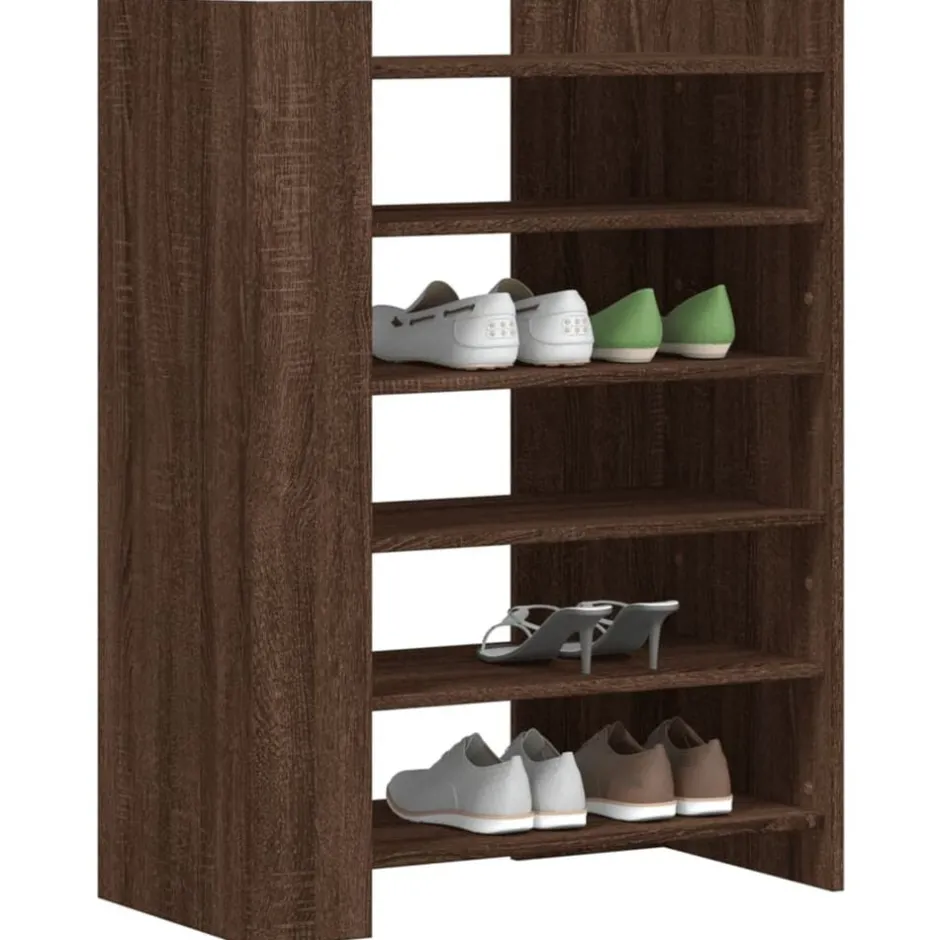 Best vidaXL Skoställ 74,5x37,5x100 cm konstruerat trä brun ek