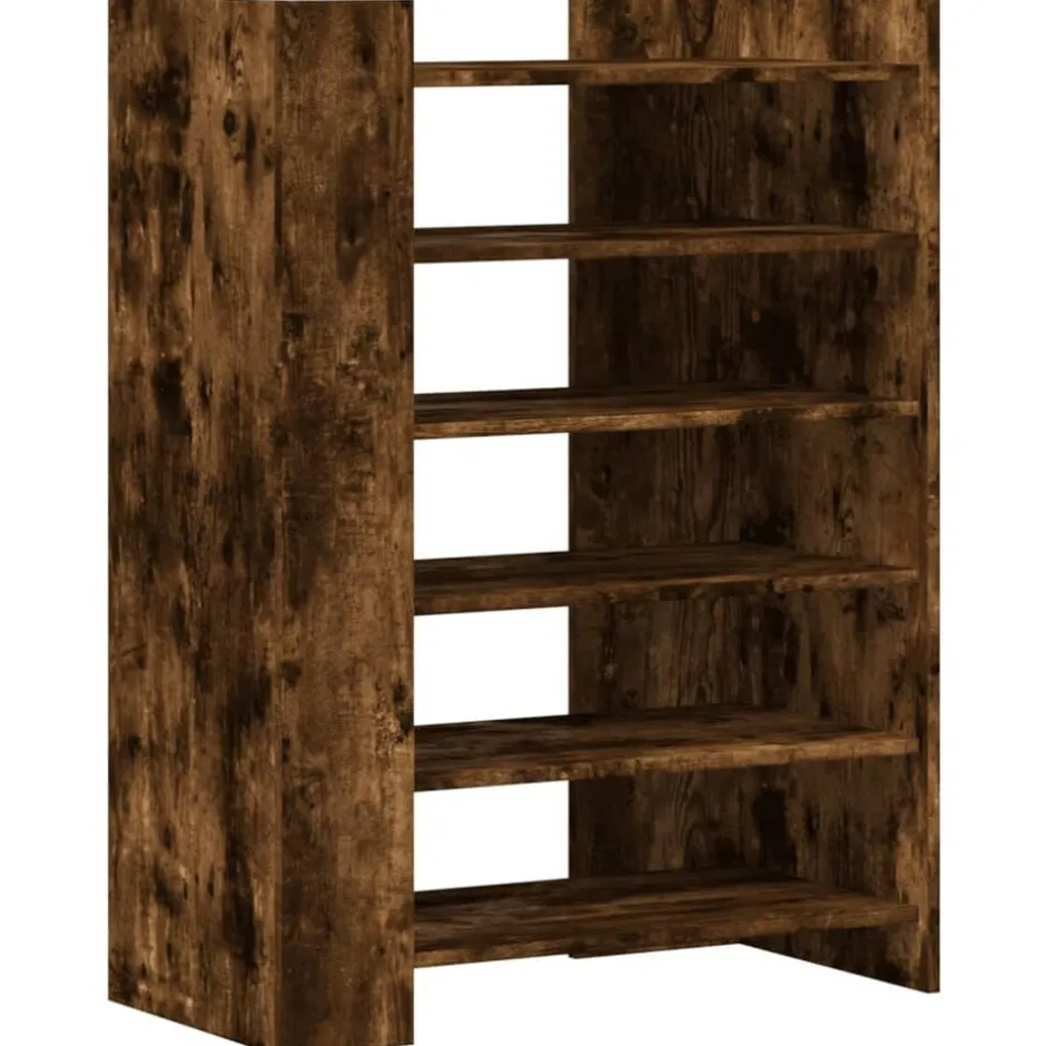 Discount vidaXL Skoställ 74,5x37,5x100 cm konstruerat trä Rökfärgad ek