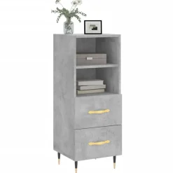 Clearance vidaXL Skåp 34,5x34x90 cm konstruerat trä Betonggrå