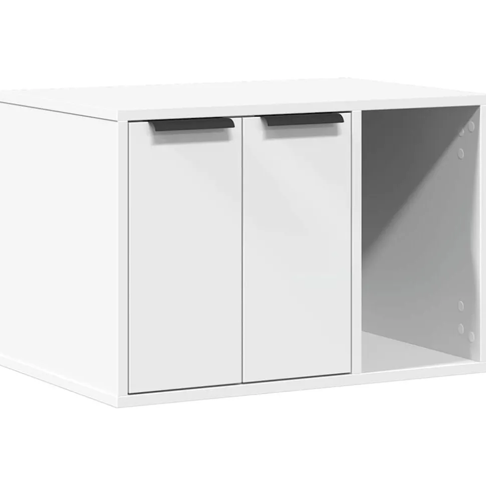 vidaXL Skåp för kattlåda vit 60x40x40 cm konstruerat trä