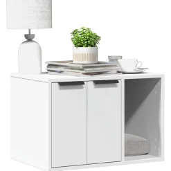 vidaXL Skåp för kattlåda vit 60x40x40 cm konstruerat trä