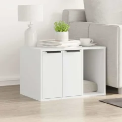 vidaXL Skåp för kattlåda vit 60x40x40 cm konstruerat trä