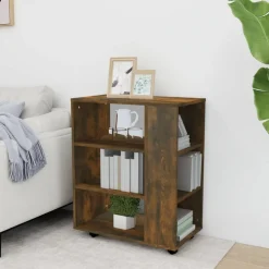 Sale vidaXL Skåp med hjul 60x35x75 cm konstruerat trä Rökfärgad ek