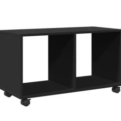 Best vidaXL Skåp med hjul 72x33x42,5 cm konstruerat trä Svart