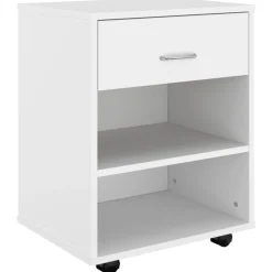 Sale vidaXL Skåp med hjul 46x36x59 cm konstruerat trä Vit