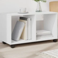 vidaXL Skåp med hjul vit 72x33x42,5 cm konstruerat trä