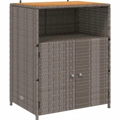 vidaXL Skåp med hylla Grå 70 x 50 x 87 cm Polyester och Roly Rattan