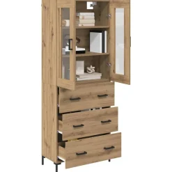 Clearance vidaXL Skåp med låda 2 pcs Konstruerat trä artisan ek