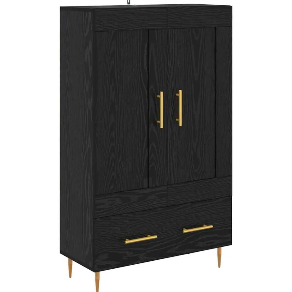 Sale vidaXL Skåp med låda 69,5 x 31 x 115 cm Konstruerat trä Svart ek