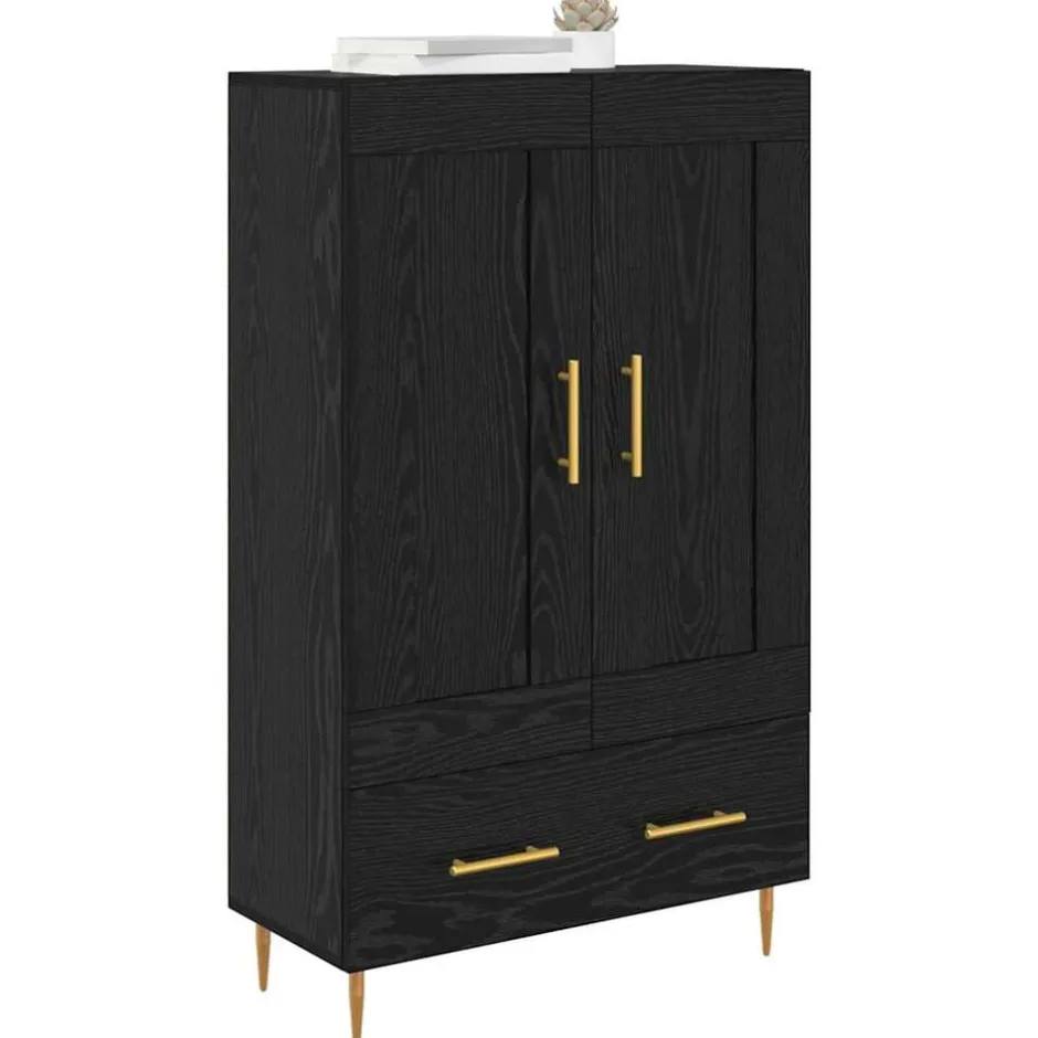 Sale vidaXL Skåp med låda 69,5 x 31 x 115 cm Konstruerat trä Svart ek