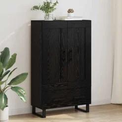 vidaXL Skåp med låda Svart Ek 69,5 x 31 x 115 cm Konstruerat trä