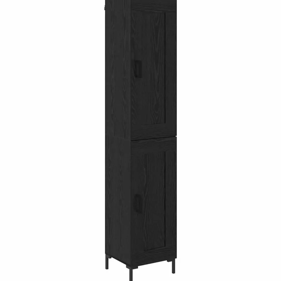 Best vidaXL Skåp 34,5 x 34 x 180 cm Konstruerat trä Svart ek