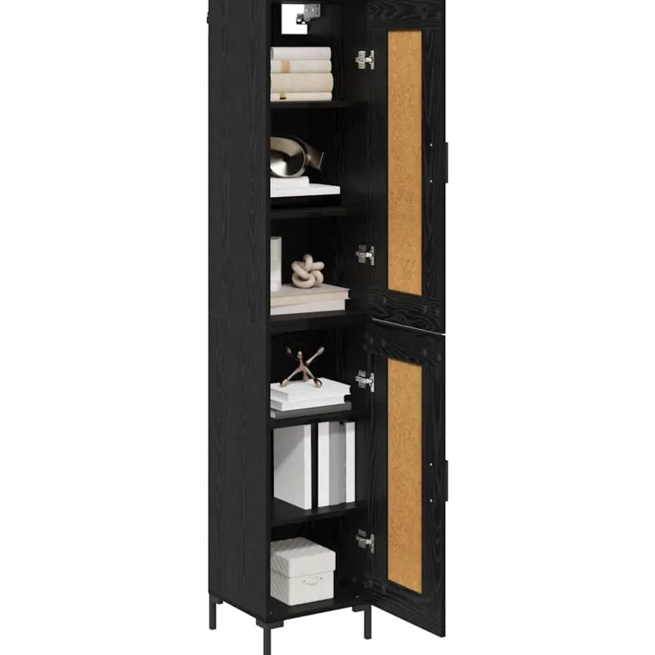 Best vidaXL Skåp 34,5 x 34 x 180 cm Konstruerat trä Svart ek