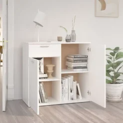 vidaXL Skåp vit 80x36x75 cm konstruerat trä