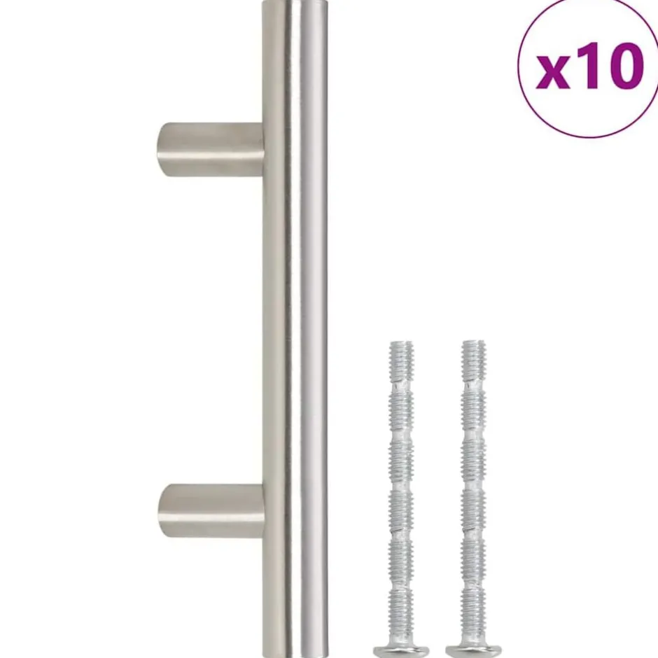 Discount vidaXL Skåphandtag 10 st 64 mm rostfritt stål Silver