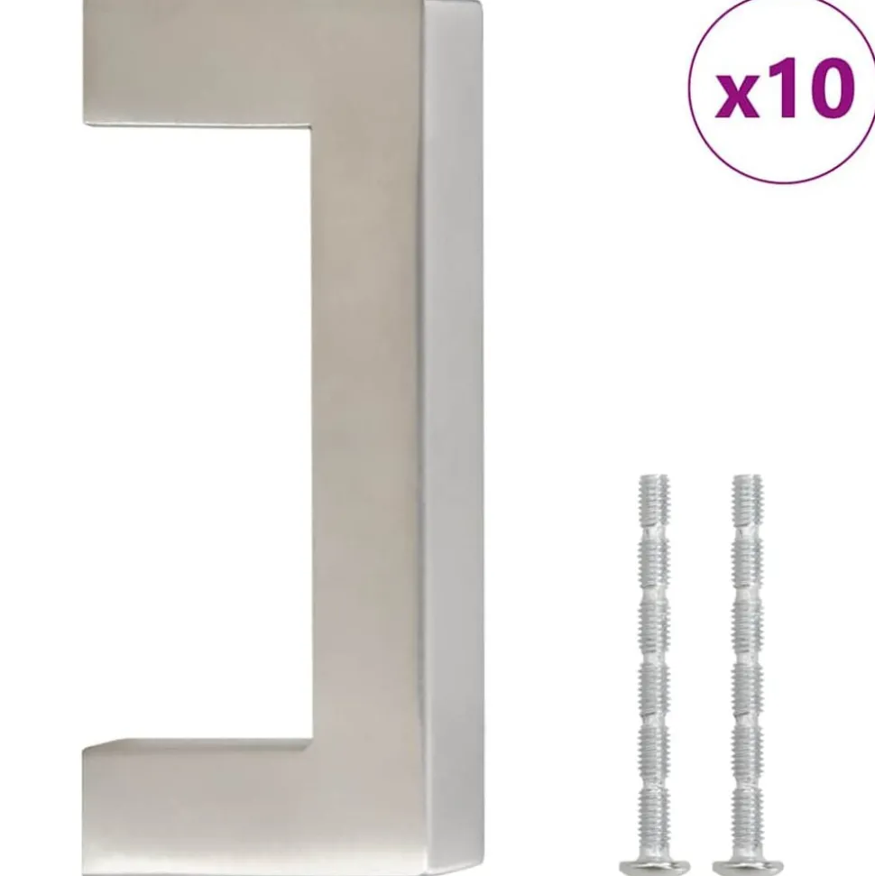 vidaXL Skåphandtag 10 st silver 64 mm rostfritt stål