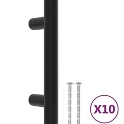 Best vidaXL Skåphandtag 10 st 64 mm rostfritt stål Svart