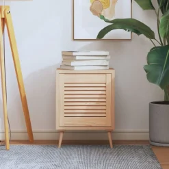 Discount vidaXL Skåplucka lamelldesign 39,5x39,4 cm massiv furu Naturfärg
