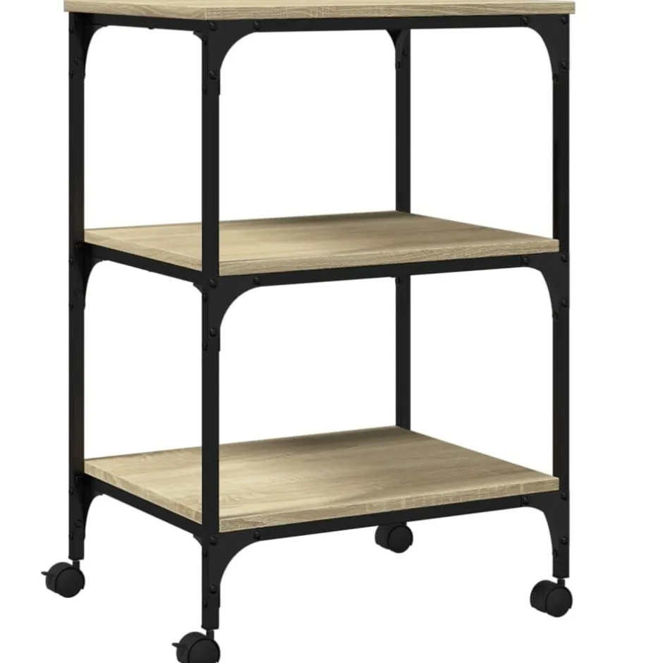 Discount vidaXL Skrivarställ 3 hyllor sonoma-ek 50x41x75 cm konstruerat trä Sonoma ek