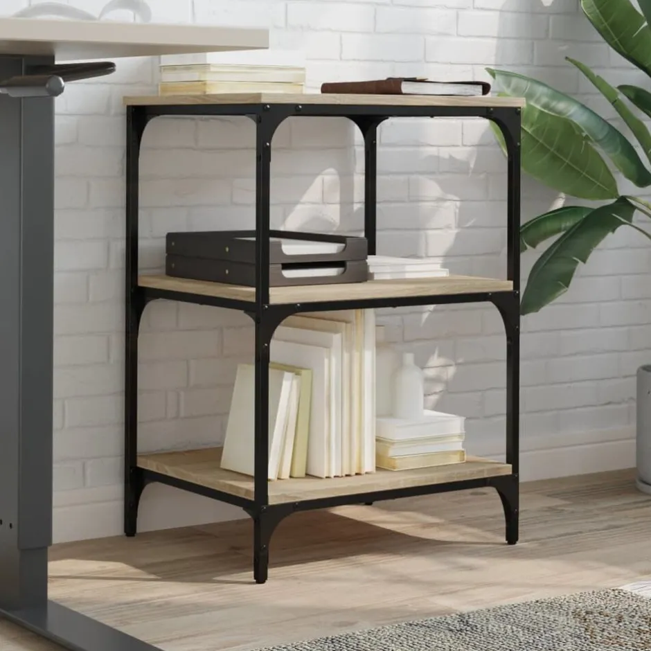 Discount vidaXL Skrivarställ 3 hyllor sonoma-ek 50x41x75 cm konstruerat trä Sonoma ek
