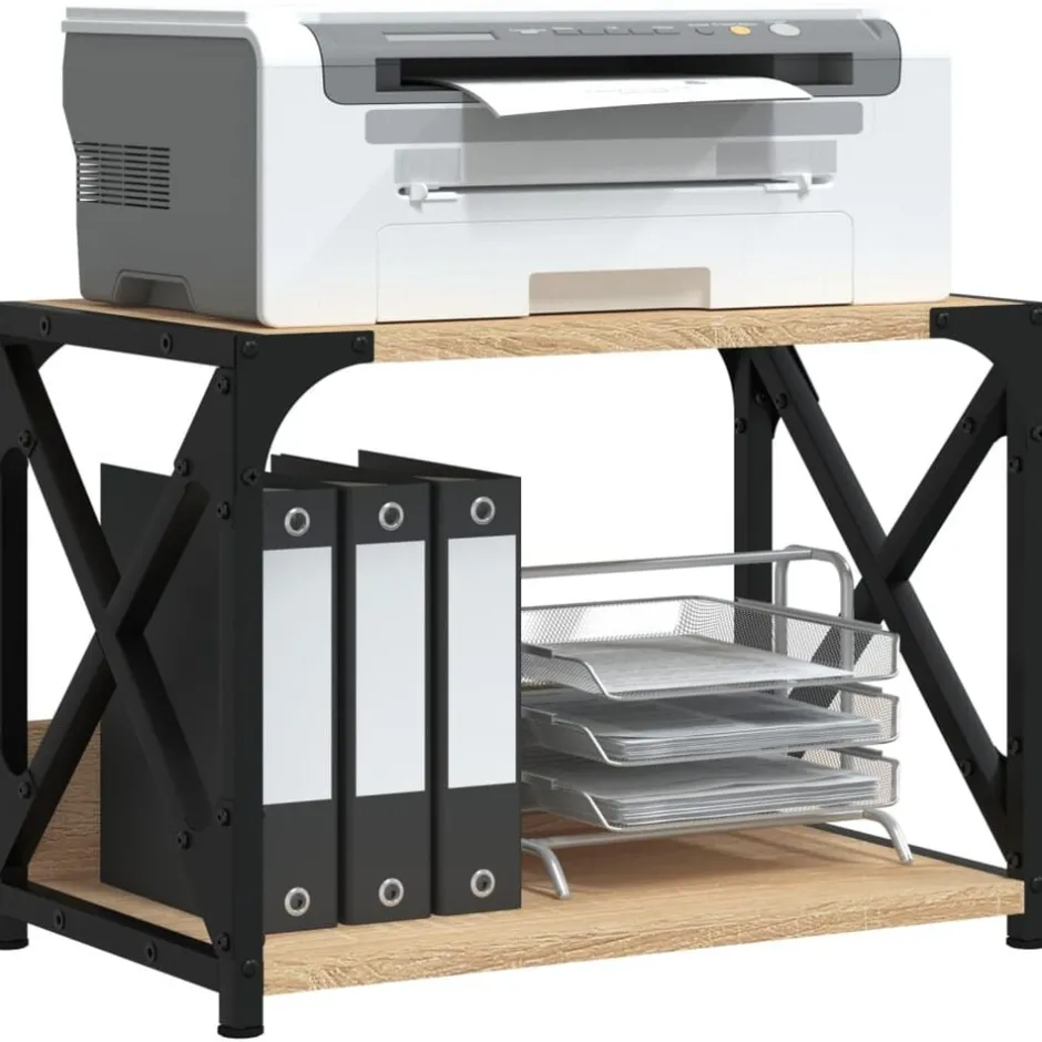 Outlet vidaXL Skrivarställ 2 hyllor sonoma-ek 44x26x31,5 cm konstruerat trä Sonoma ek