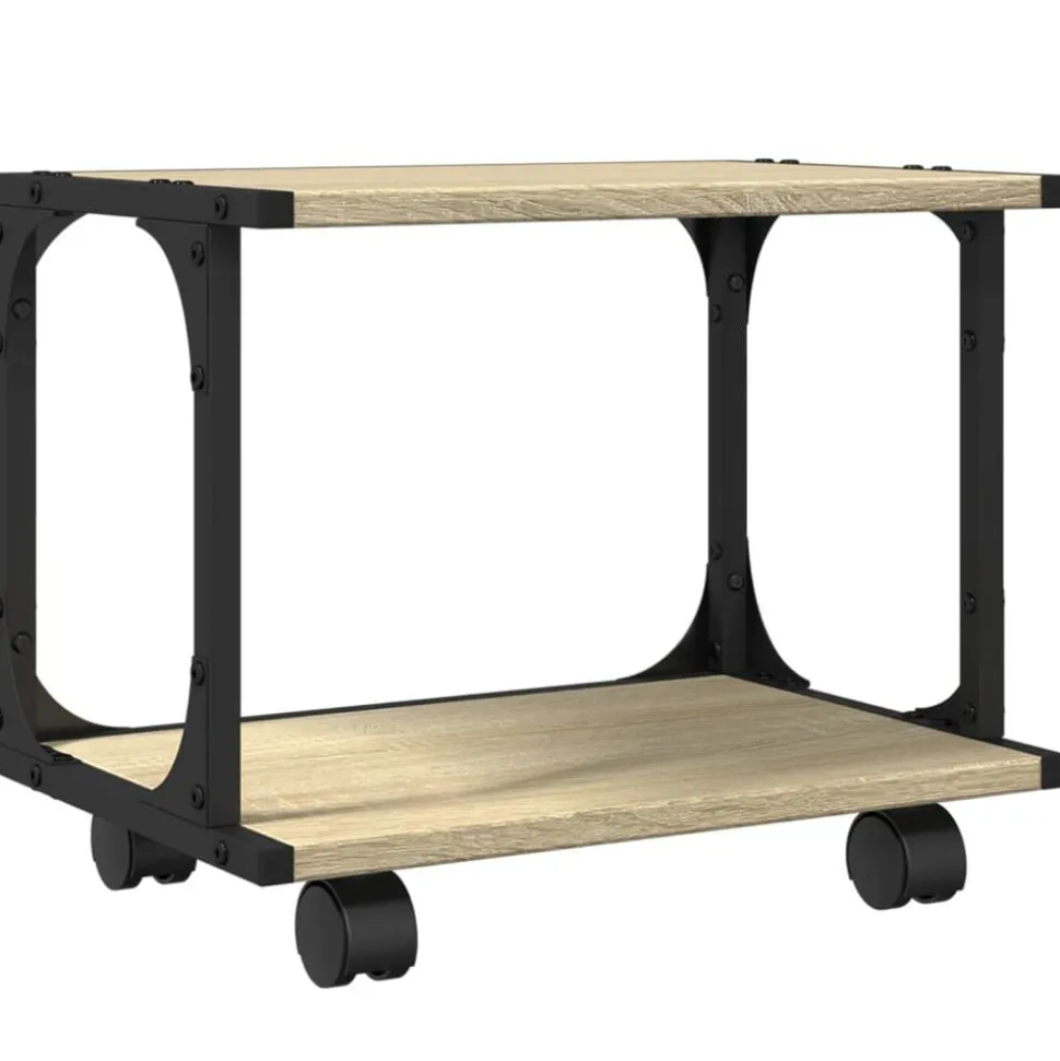 vidaXL Skrivarställ 2 hyllor sonoma-ek 41x28x33,5 cm konstruerat trä