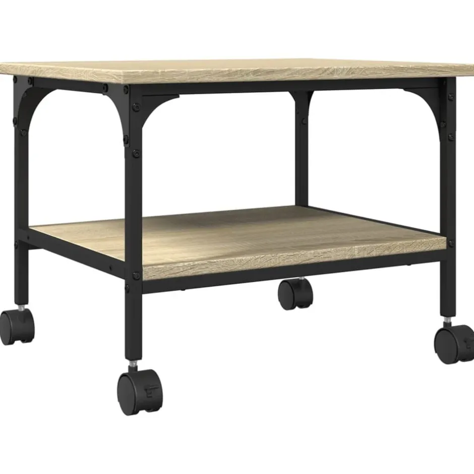 Hot vidaXL Skrivarställ 2 hyllor sonoma-ek 50x40x38 cm konstruerat trä Sonoma ek