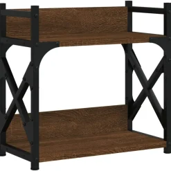 Discount vidaXL Skrivarställ 2 hyllor 40x20x40 cm konstruerat trä brun ek